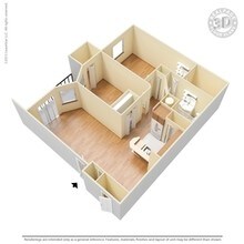 2 Bed 1 Bath 1105 SqFt (1004 Net) 07109 floor plan